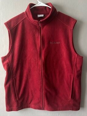 Columbia Men’s Red Fleece Vest Size Large